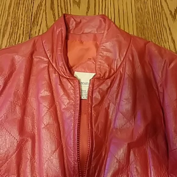Red Leather Bomber - Picture 7 of 8